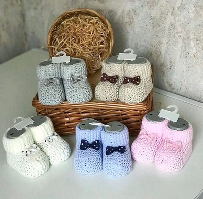 Пінетки в'язані "Метелик", акрил (9,5 см)