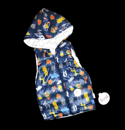 Жилетка з капюшоном "Animals", плащівка, синтепон ТМ "Hippil" (92 см)