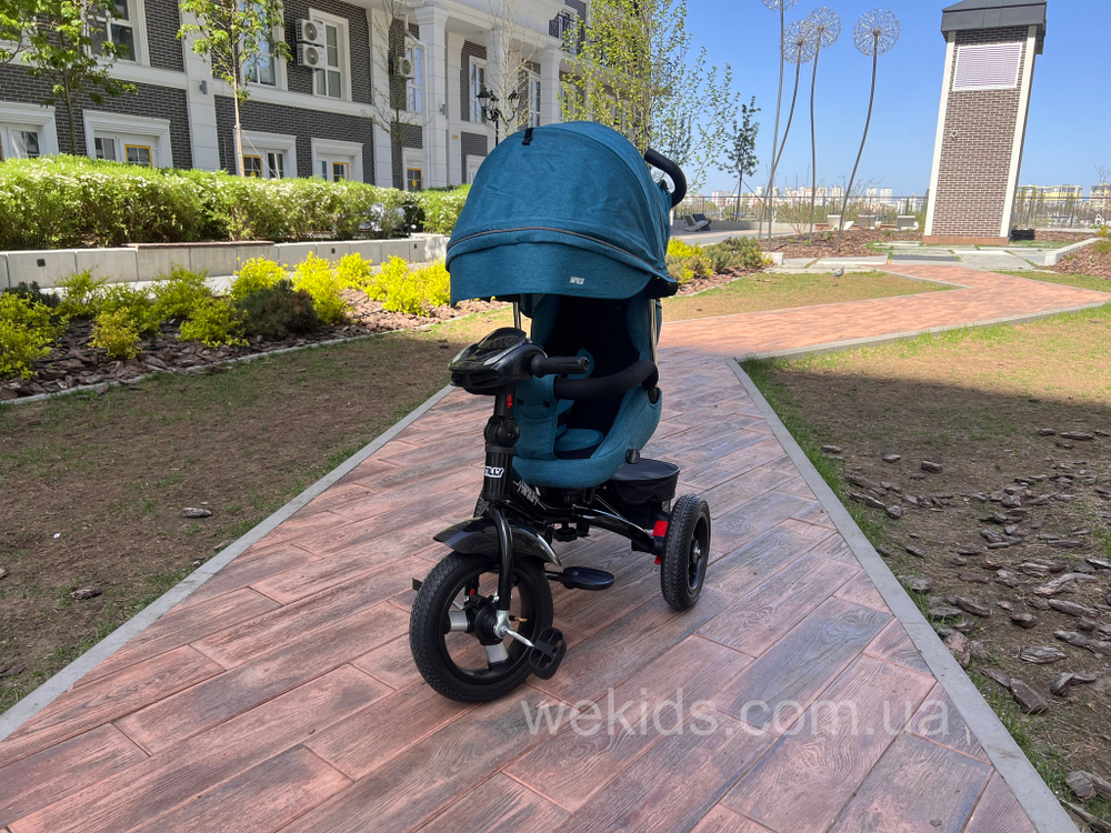 Дитячий триколісний велосипед TILLY Impulse T-386/2 Льон з пультом та посиленою рамою