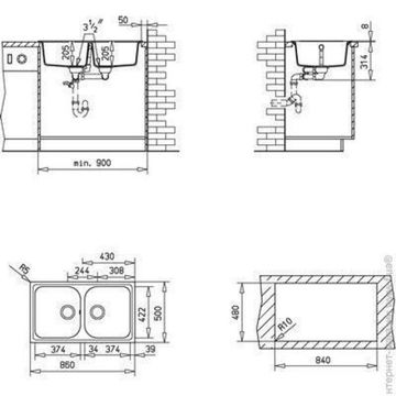 Кухонна мийка TEKA ALBA 90 B-TG карбон 40143470