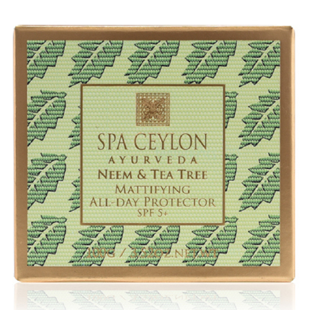 Денний крем протектор для жирної та проблемної шкіри SPF5 Маргоза та чайне дерево 100 г, SPA Ceylon